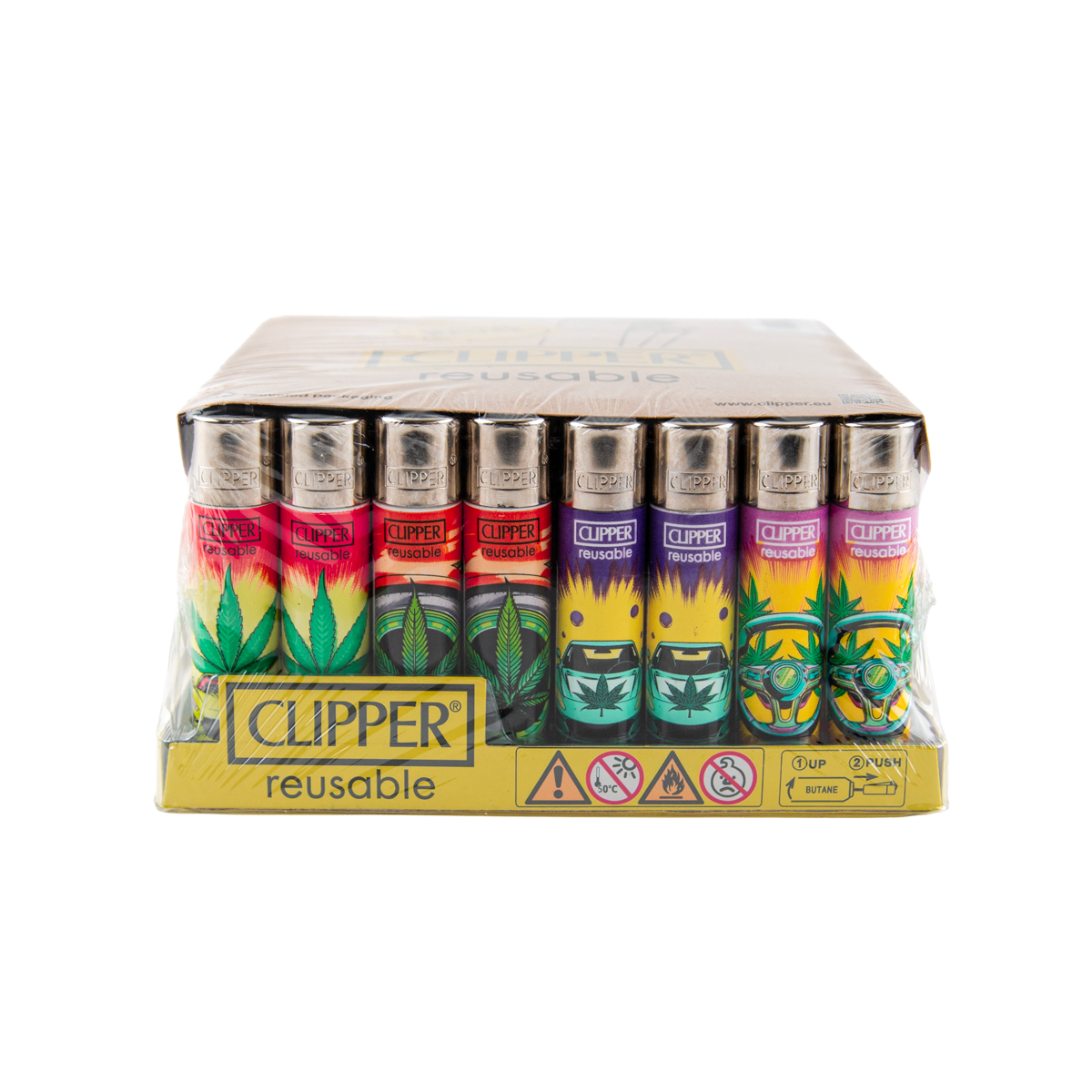 Clipper Super Car Leaves LB Lighters (48 Pack)