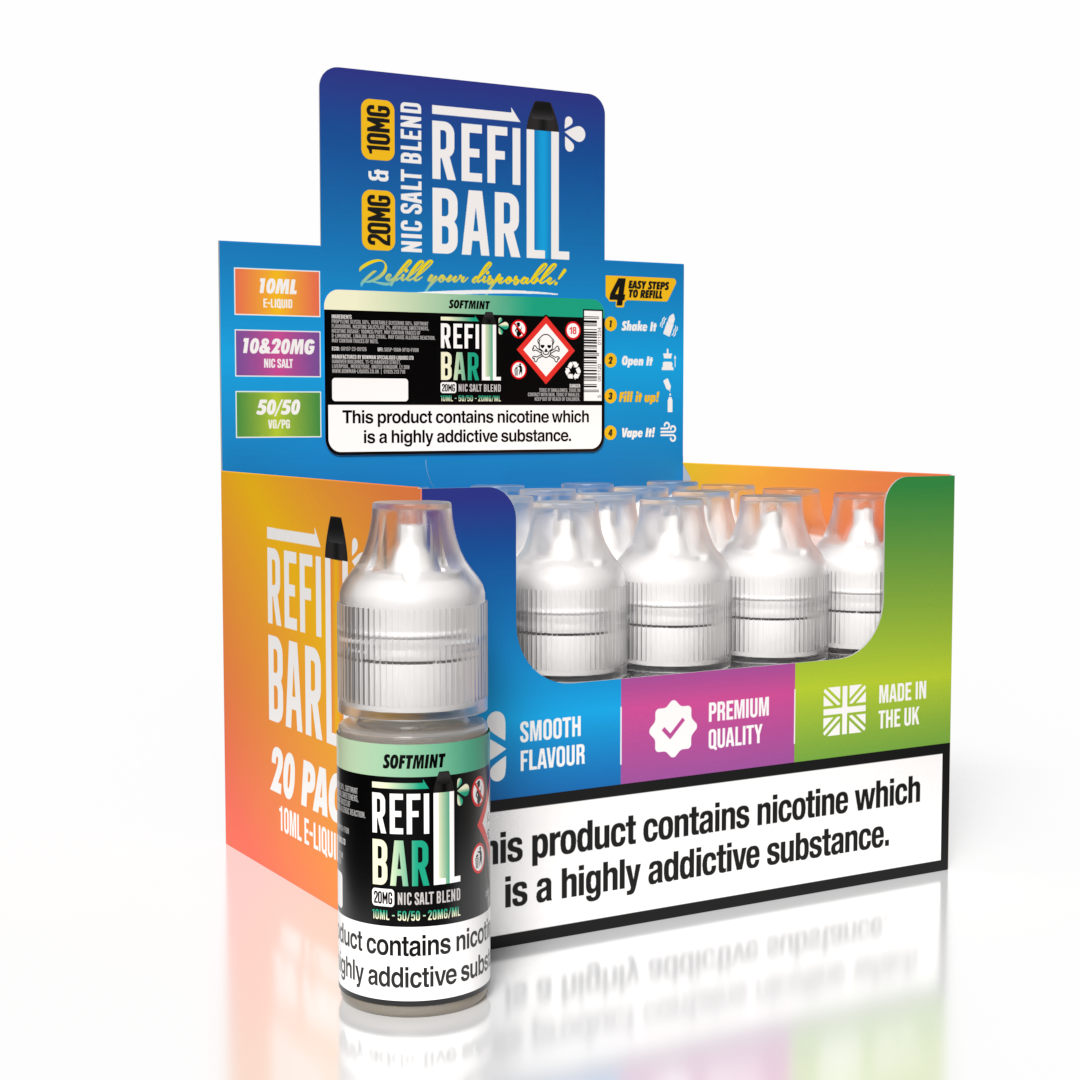 Refill Bar Salts Softmint 10ml 50vg - (Pack Of 20)
