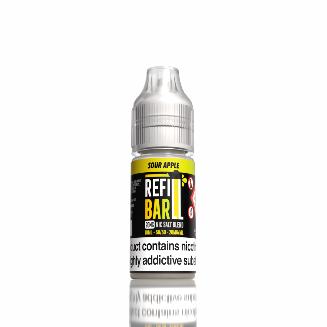 Refill Bar Salts Sour Apple 10ml 50vg - (Pack Of 20)