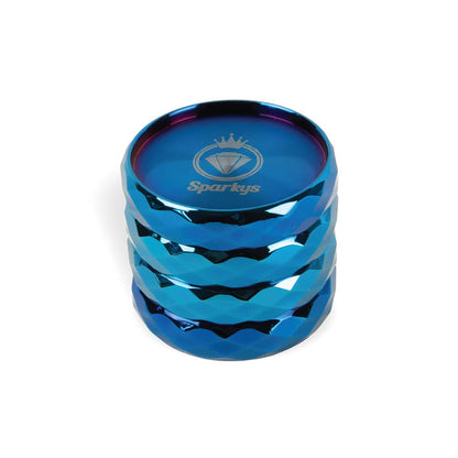 Sparkys Metal Pocket-Sized Herb Grinder: 4 Piece - Blue (6 Pack)