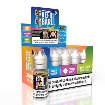 Refill Bar Salts Strawberry Ice 10ml 50vg - (Pack Of 20)