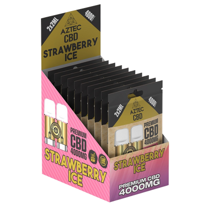 Aztec CBD Premium CBD Pods 4000mg 2x2ml - Strawberry Ice