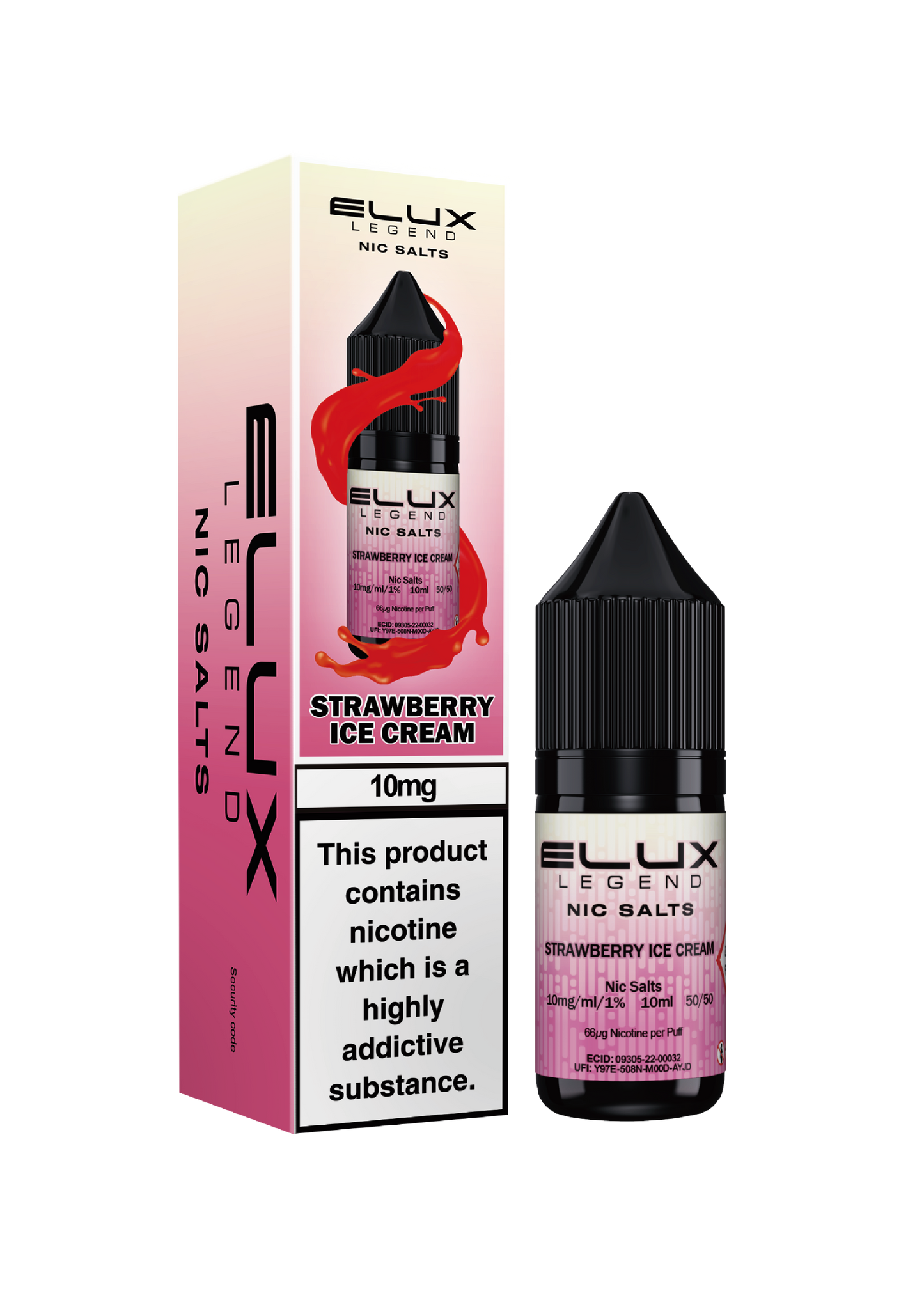 Elux Legend Nic Salts: Strawberry Ice Cream - 10mg (10 Pack)