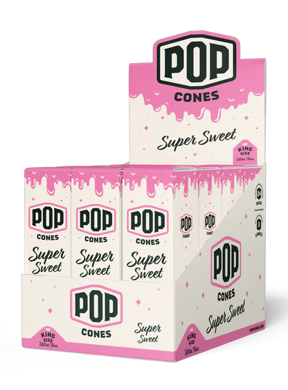 POP King Size Ultra Thin Pre Rolled Cones - Super Sweet (Full Box)