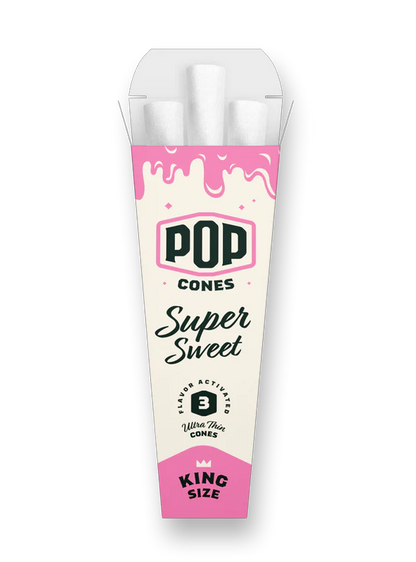 POP King Size Ultra Thin Pre Rolled Cones - Super Sweet (Full Box)