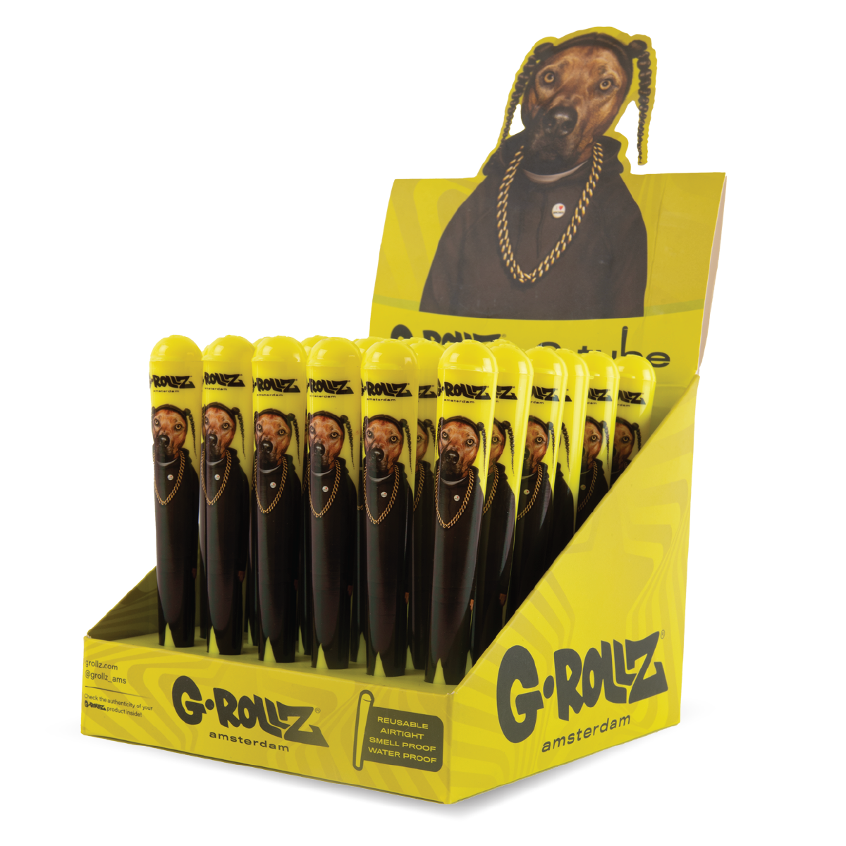 G-Rollz Yellow Rap Dog Cone Holders (36 Pack)