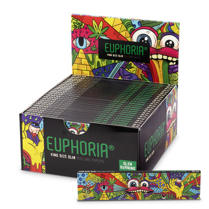 Euphoria King Size Slim Rolling Papers - Vibrant (Full Box)