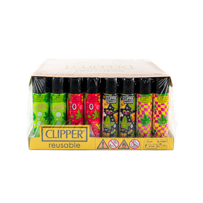 Clipper Weedy Pattern BW LB Lighters (48 Pack)