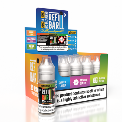 Refill Bar Salts Watermelon Ice 10ml 50vg - (Pack Of 20)