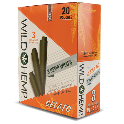 CDU Wild Hemp: 3 Hemp Wraps - Gelato (20 Pack)