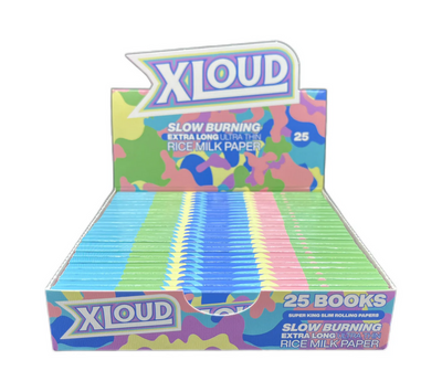 Loud Ldn XLoud Slow Burning Xtra Long Rice Milk Rolling Papers (Full Box)