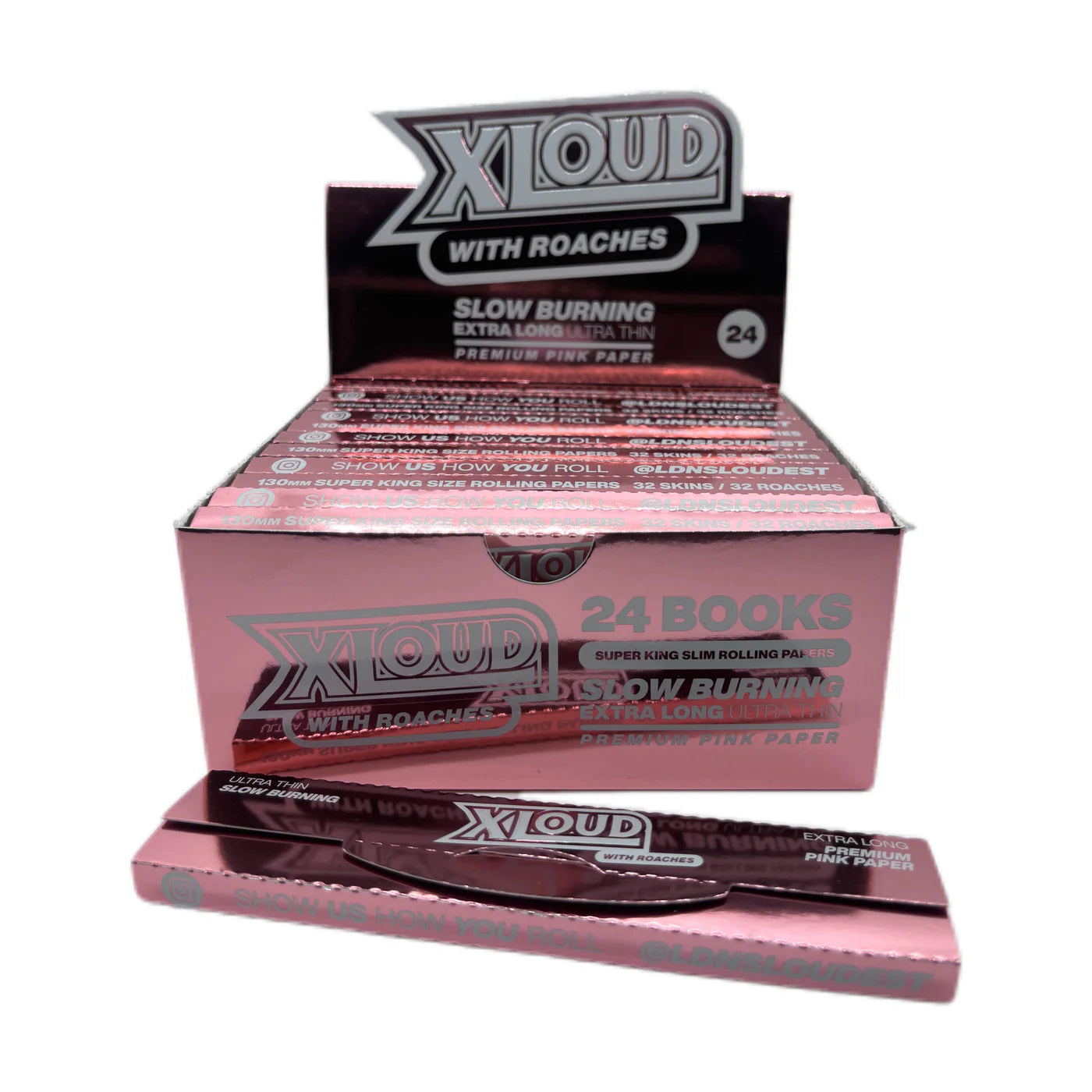 XLoud Extra Long Rose Gold Rolling Papers & Tips (Full Box)