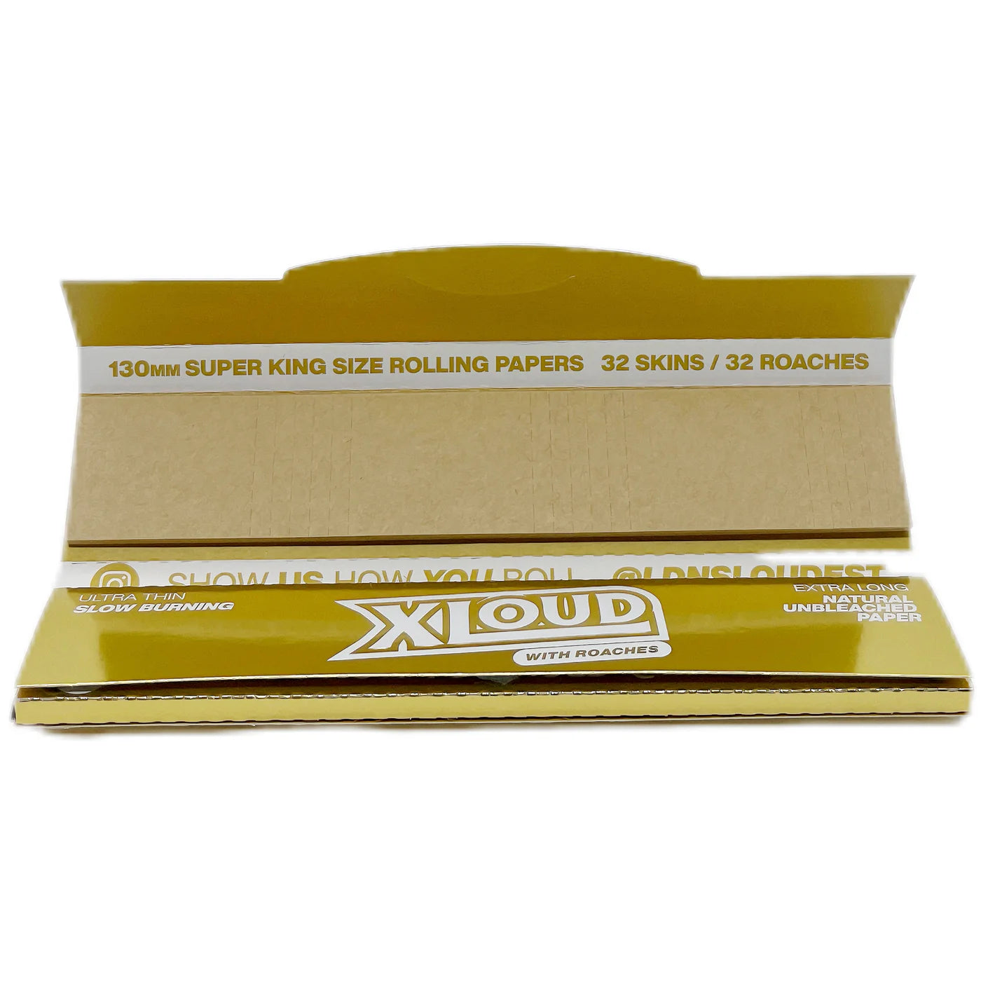 XLoud Extra Long Gold Rolling Papers & Tips (Full Box)