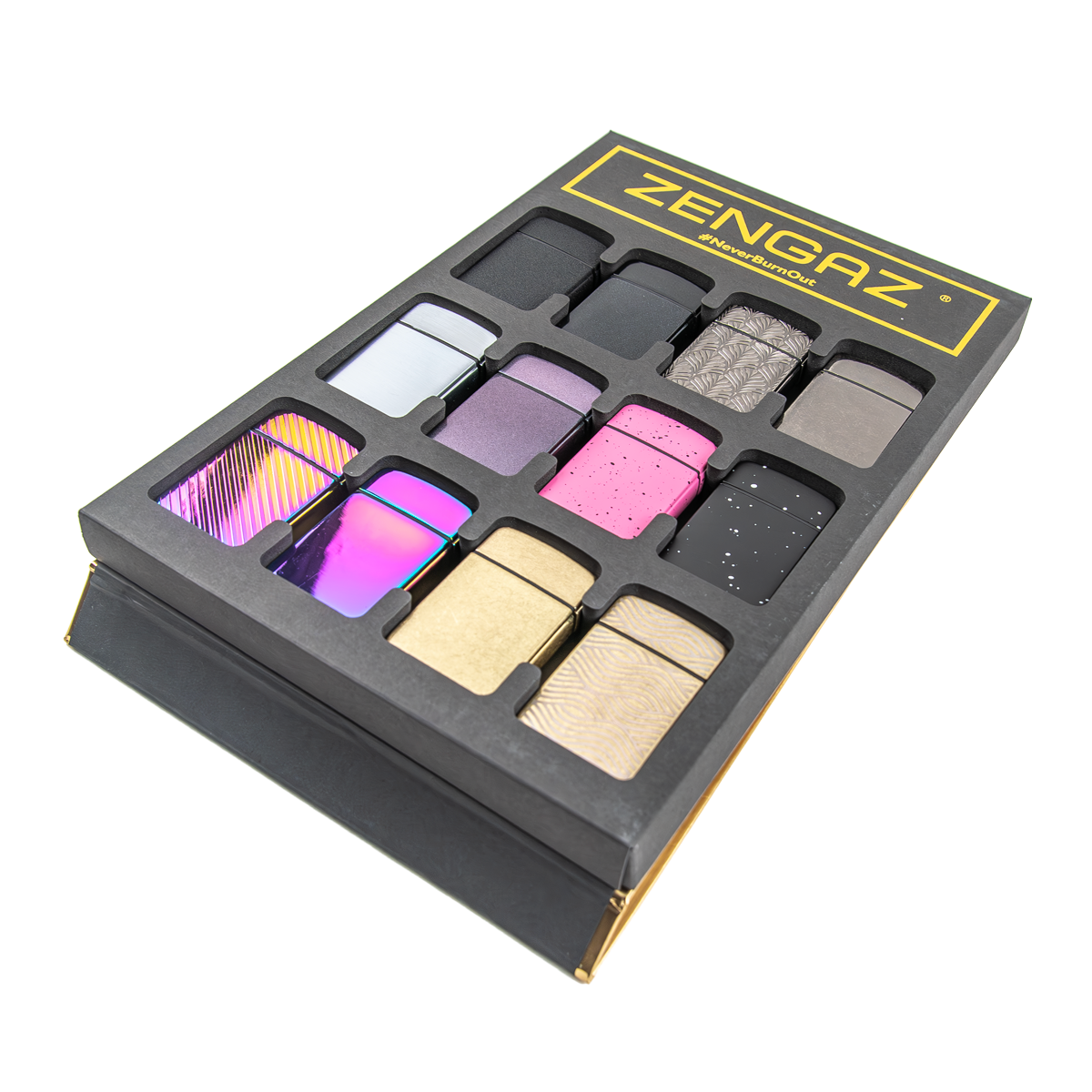 Zengaz ZL-12 Royalty Booklet Mixed Design Lighters (12 Pack)