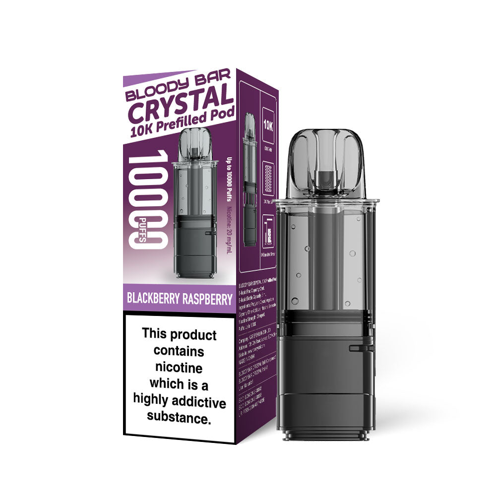 Bloody Bar Crystal 10K Refill Pods: Blackberry Raspberry - 20mg