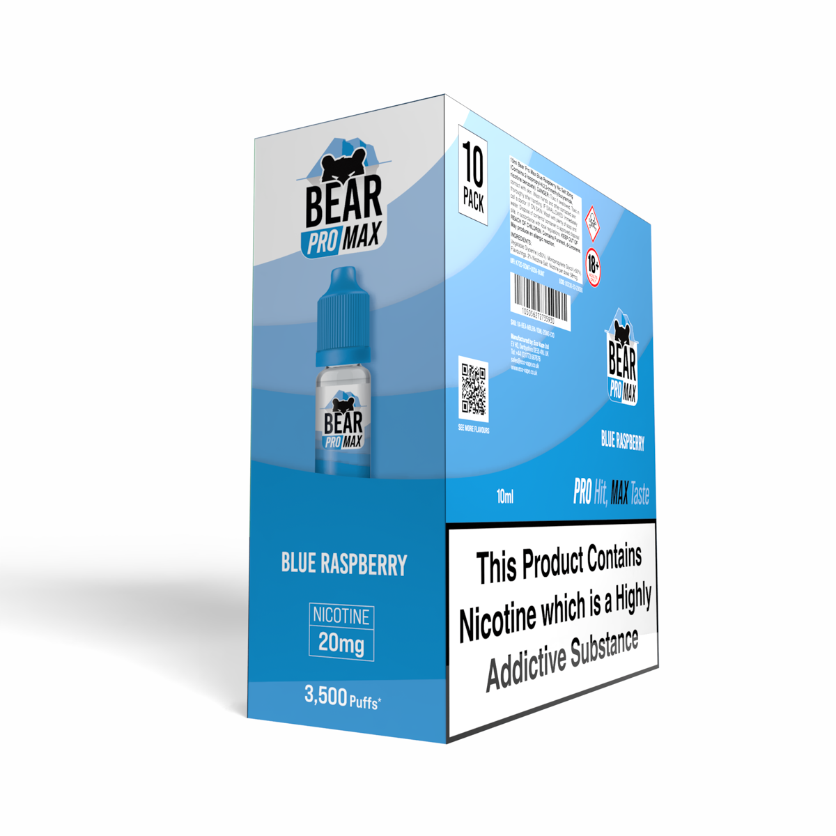 BEAR Pro MAX Salts: Blueberry Raspberry - 10mg (10 Pack)