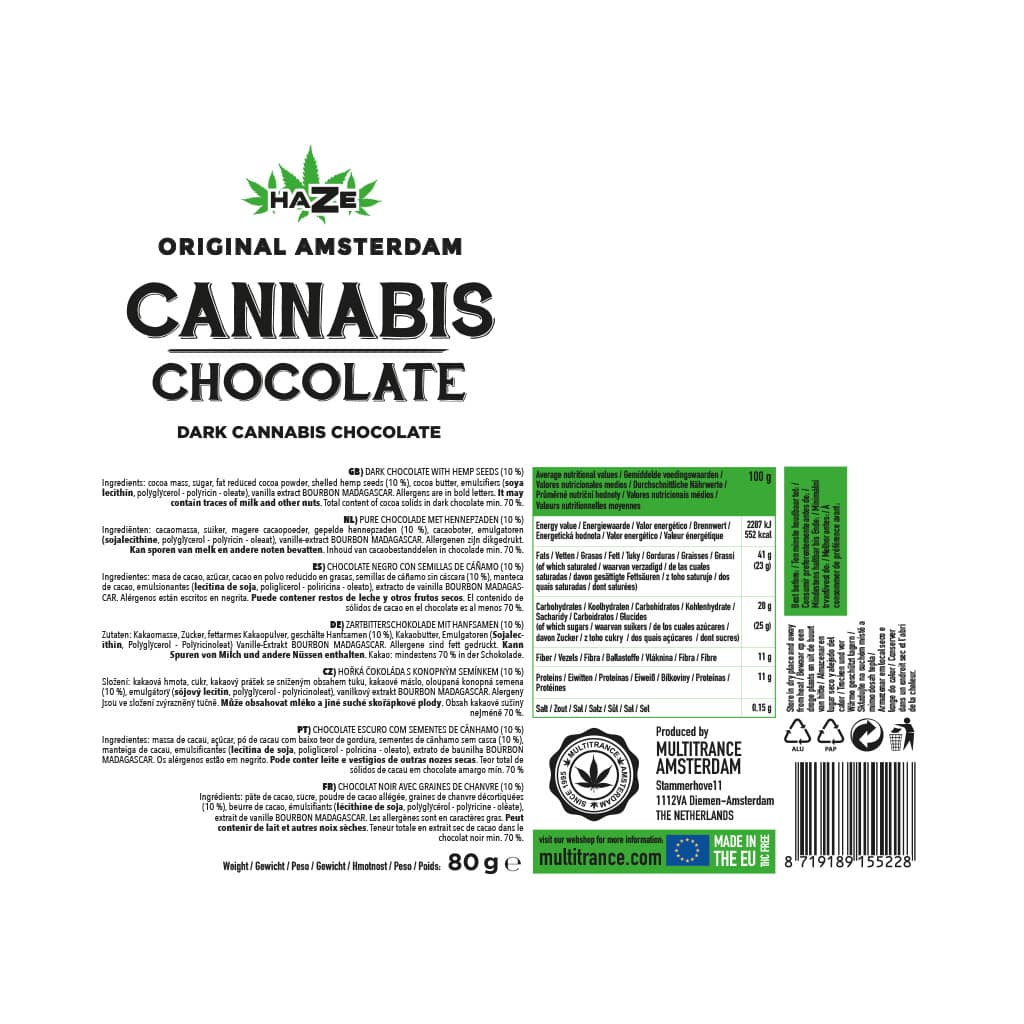 Haze Cannabis Dark Chocolate
