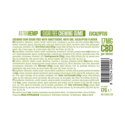 Astra Hemp CBD Chewing Gum Blister Packs: Eucalyptus - 17mg (24 Pack)
