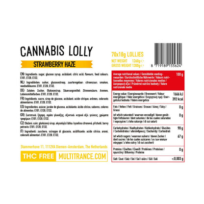 Multitrance Haze Lollipops - Strawberry Haze (70 pcs)