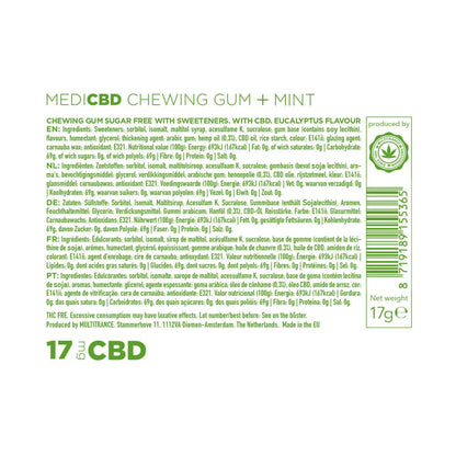 MediCBD CBD Mint Chewing Gum 17mg (24 Pack)