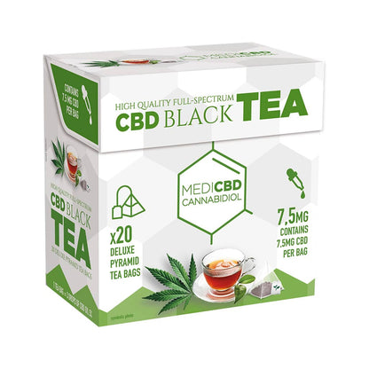 MediCBD CBD Tea Pyramid Bags: Black Tea - 150mg (20 Pack)