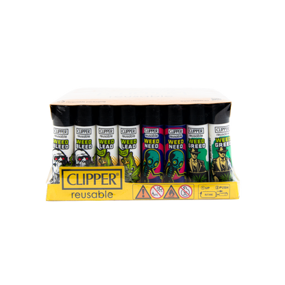 Clipper: Weed Rhyme BW LB Lighters (48 Pack)