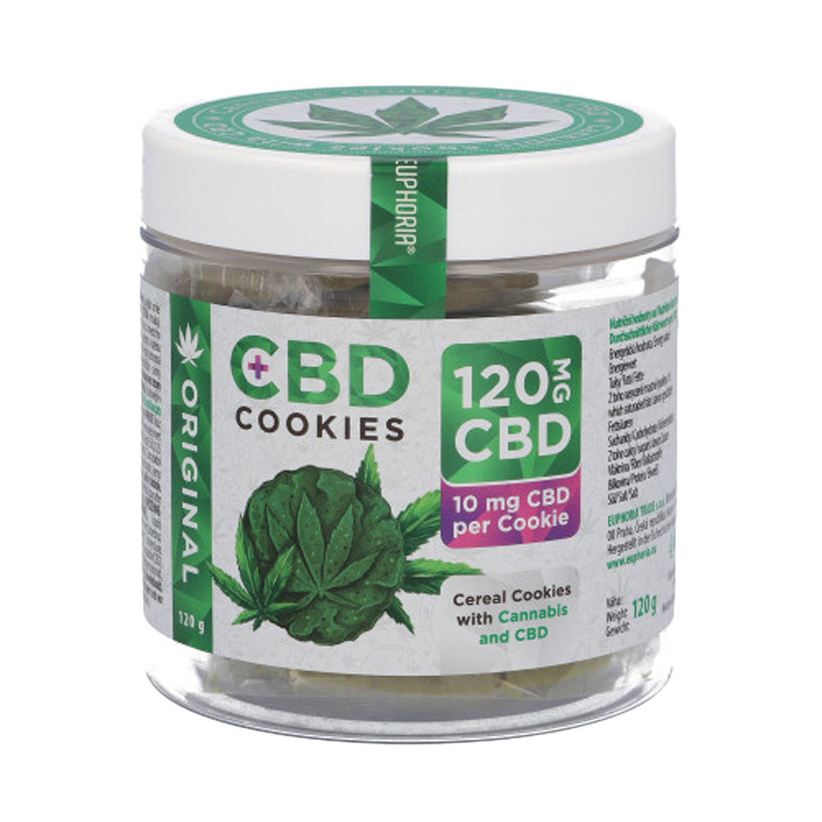 Euphoria CBD Cookies: Original - 120mg (Pot of 12)
