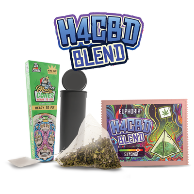Euphoria - H4CBD Blend (Bundle Includes FREE Stash Pot + Hemp Cones 3 Pack)
