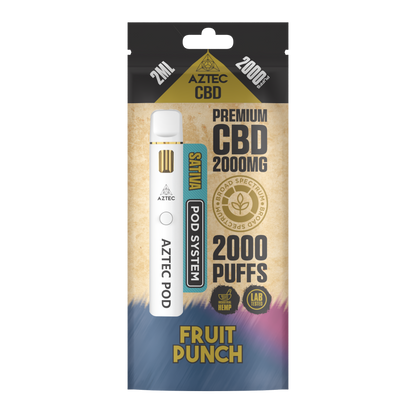 Aztec CBD Premium CBD Pod System 2000mg 2ml - Fruit Punch
