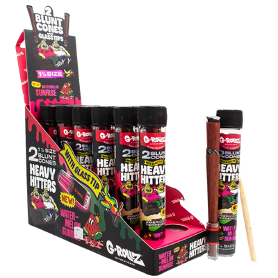 G-Rollz Heavy Hitters 1-1/4 Blunt Cones Glass Tip (2 pcs) - Watermelon Sunrise (12 Pack)