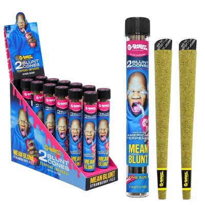 G-Rollz Mean Blunt Strawberry Fizz 2 Blunt Cones - (12 Pack)