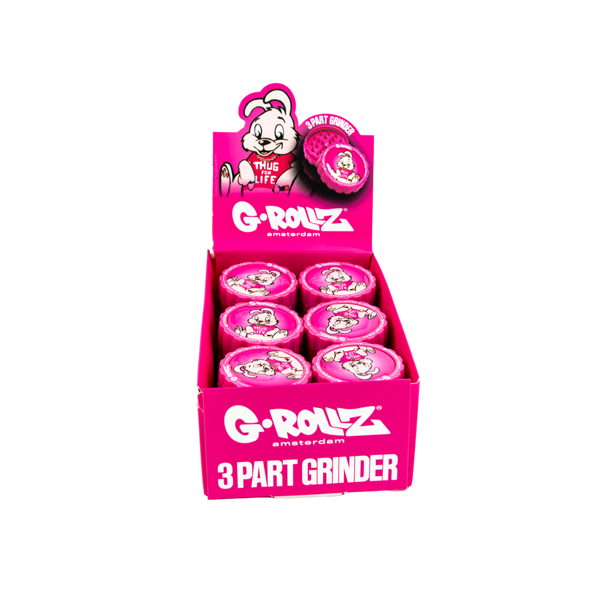 G-Rollz Thug For Life 3 Part Grinders - (18 Pack)