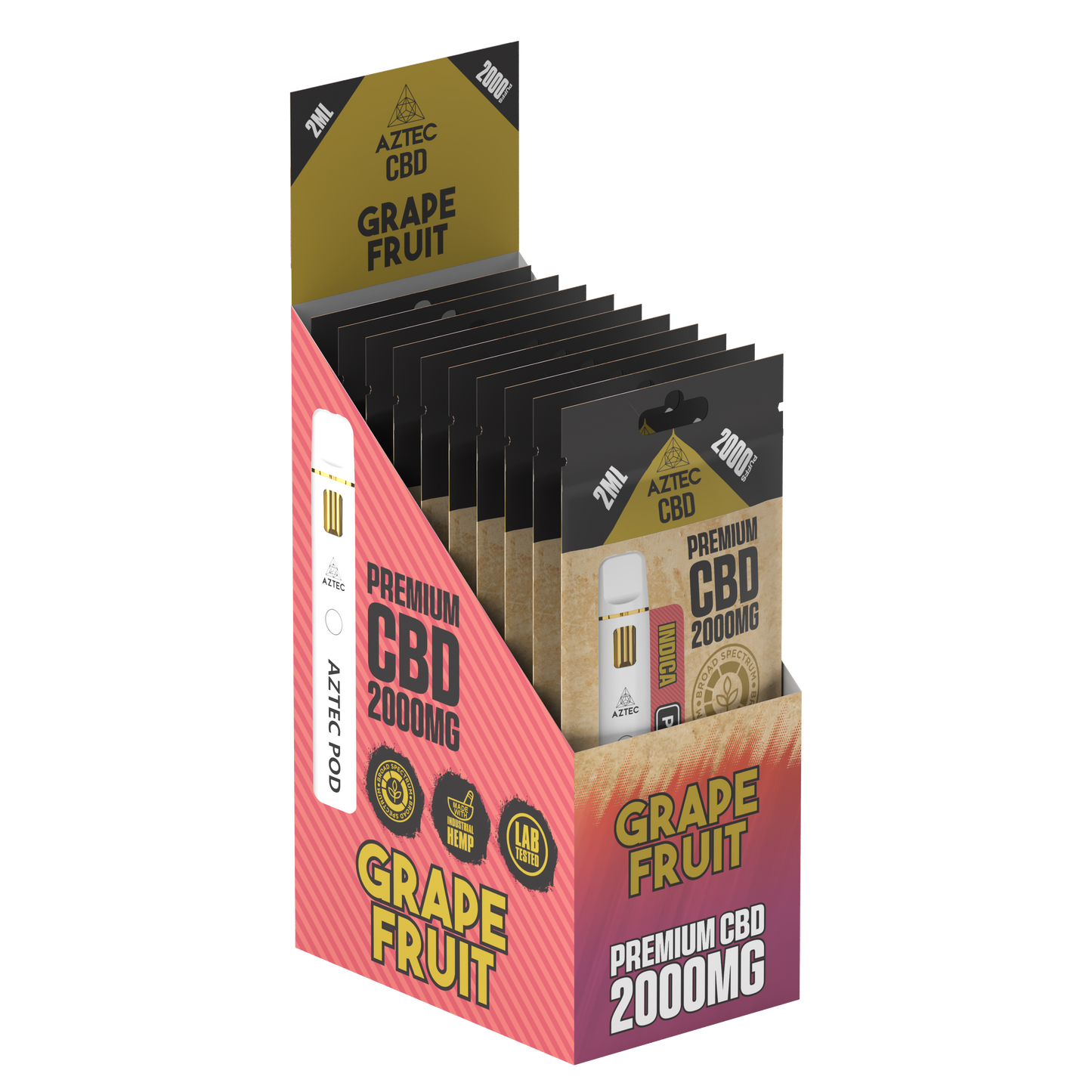 Aztec CBD Premium CBD Pod System 2000mg 2ml - Grape Fruit