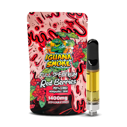 Iguana Smoke CBD Vape Cartridge 2ml: Red Berries - 1400mg