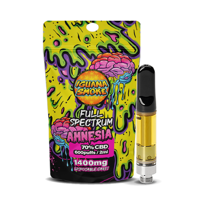 Iguana Smoke CBD Vape Cartridges 2ml: Amnesia - 1400mg