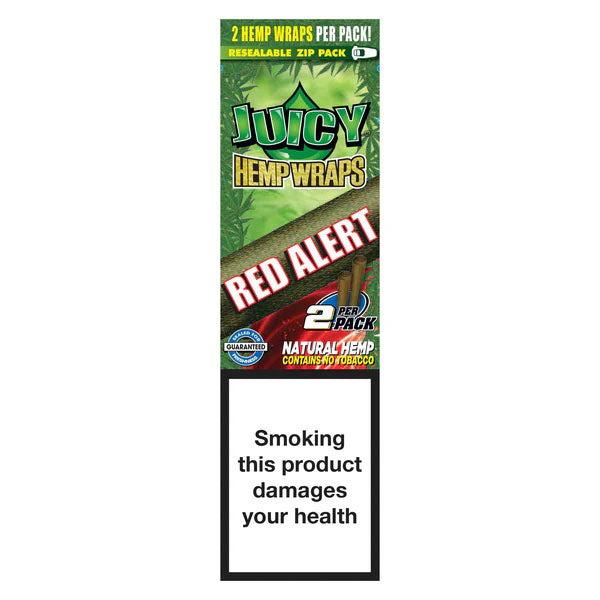 Juicy Hemp Wraps 2 Packs (25 Pack) Flavored Tobacco Free Blunt Wraps Red Alert Default Title