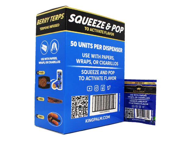 King Palm Flavoured Squeeze & Pop Tips - Berry Terps (50pcs)