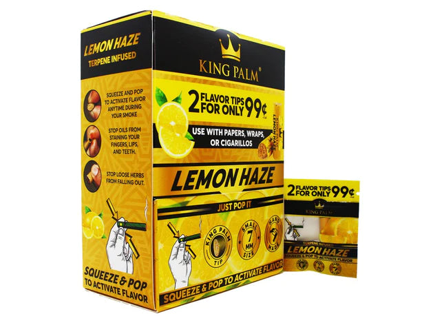 King Palm Flavoured Squeeze & Pop Tips - Lemon Haze (50pcs)