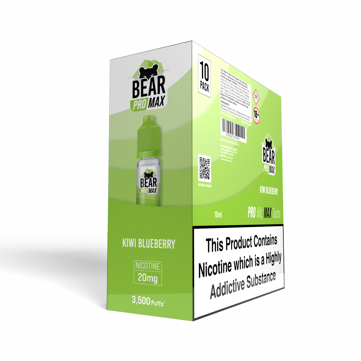 BEAR Pro MAX Salts: Kiwi Blueberry - 20mg (10 Pack)