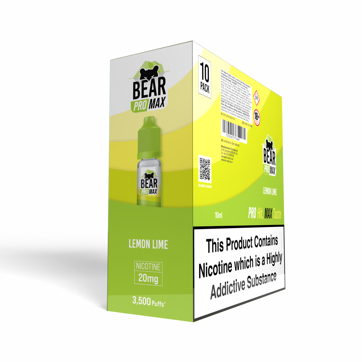 BEAR Pro MAX Salts: Lemon Lime - 10mg (10 Pack)