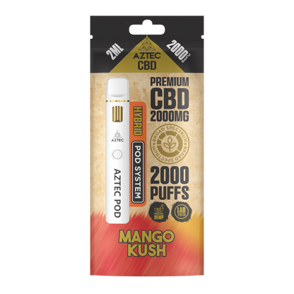 Aztec CBD Premium CBD Pod System 2000mg 2ml - Mango Kush