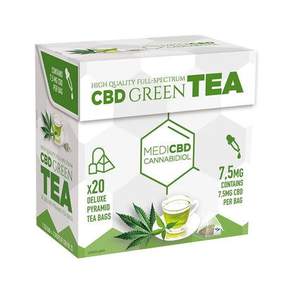 MediCBD CBD Tea Pyramid Bags: Green Tea - 150mg (20 Pack)