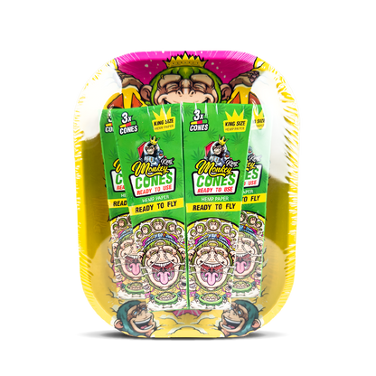 Monkey King Rolling Tray Box + Hemp Cones: Alien (Single Piece)