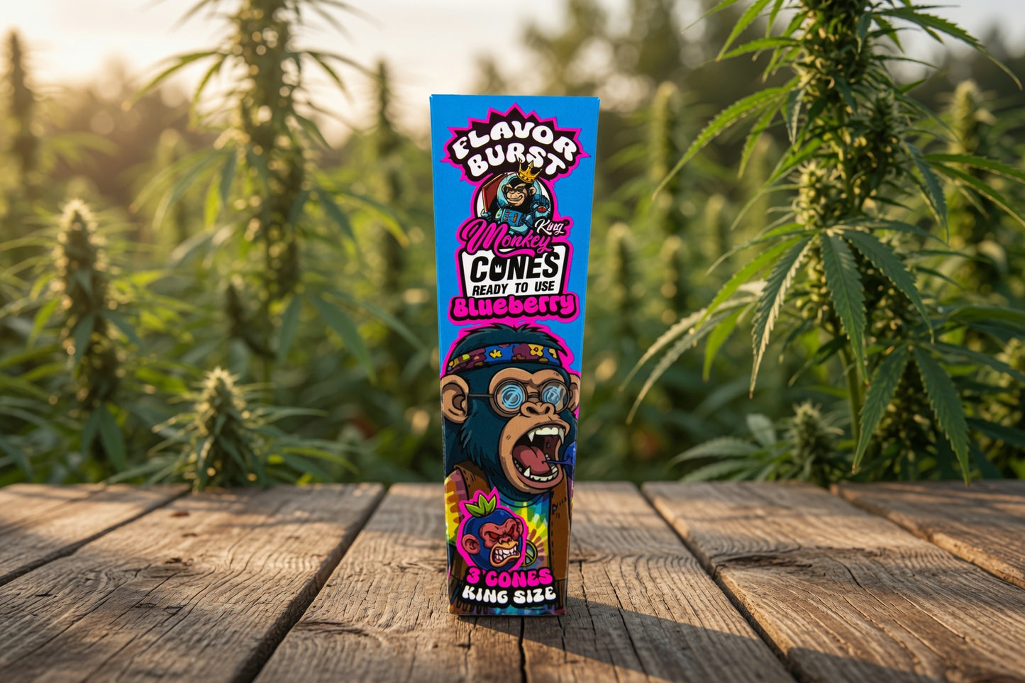 Monkey King: King Size Flavor Burst Cones (24 Pack) - Blueberry