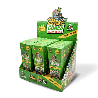Monkey King Pre-Rolled Cones 3 Pack - Hemp (18 pcs)