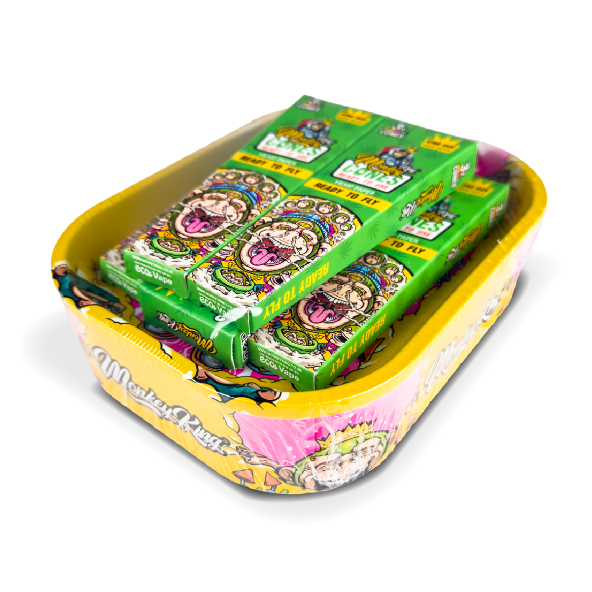 Monkey King Rolling Tray Box + Hemp Cones: Alien