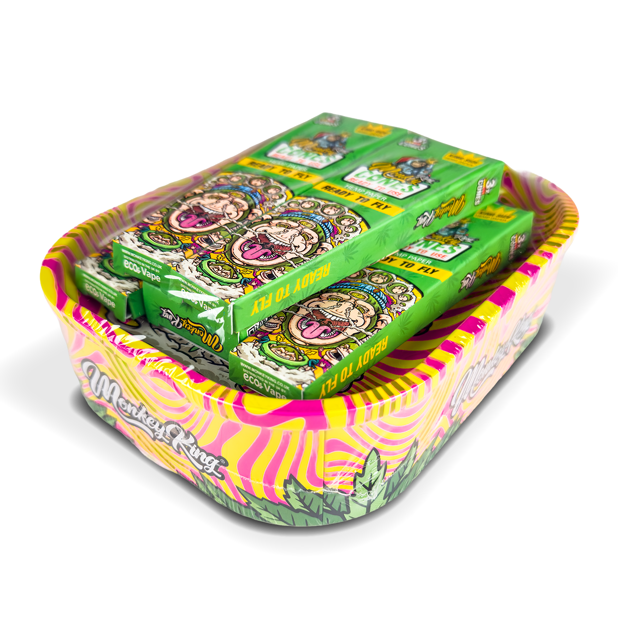 Monkey King Rolling Tray Box + Hemp Cones: Hypnotic