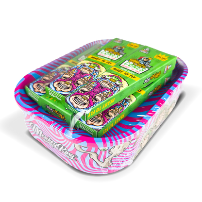 Monkey King Rolling Tray Box + Hemp Cones: Psychedelic (Single Piece)