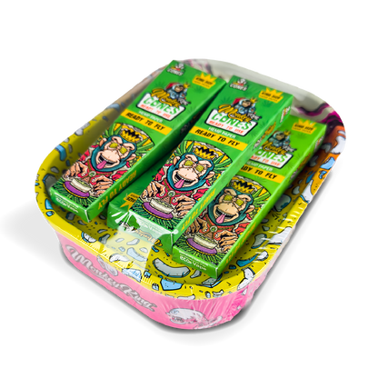 Monkey King Rolling Tray Box + Hemp Cones: Skulls (Single Piece)