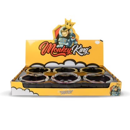 Monkey King Glass Ashtrays: Display Case (6 Pack)